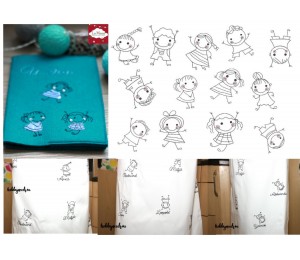 Stickserie - Strichmännchen Kindergarten Kinder